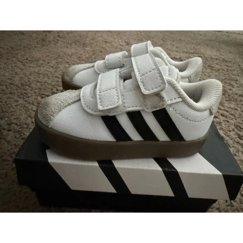 Adidas‎ VL Court 3.0 CFI Toddler Sneakers White Black Gum Size 5K